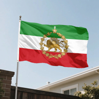 Drapeau du Lion du Soleil d'Iran (Persie) 3x5FT (90x150cm) imprimé numériquement recto-verso en polyester, idéal pour les élections - Vente en gros directe usine