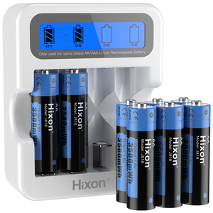 Hixon 핫 세일 리튬 AA 배터리 3500mWh 16 팩 LCD 디스플레이 충전기 (AA AAA 리튬 배터리 용 4 개의 독립 슬롯 키트 포함) - Product Image 2