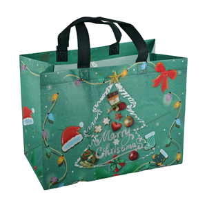 Heat Sealing Medium Christmas Gift <b>Bags</b> Reusable PP Laminated Non Woven Folding <b>Shopping</b> <b>Tote</b> <b>Bags</b> - Product Image 1