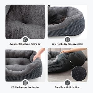 Venta al por mayor de cama de lujo para perros pequeños, medianos y grandes, sofá cama ortopédico lavable para perros, cama calmante con fondo antideslizante - Product Image 4