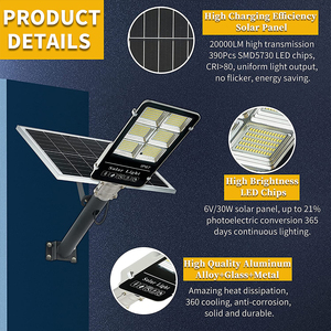 <span class=keywords><strong>Luces</strong></span> Hofoled <span class=keywords><strong>Led</strong></span> Powered Control remoto <span class=keywords><strong>Luces</strong></span> de calle solares 300W IP65 Lámpara de calle con poste - Product Image 6
