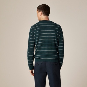 Maglione girocollo a righe sottili da uomo in <span class=keywords><strong>verde</strong></span> <span class=keywords><strong>smeraldo</strong></span> classico Pullover a righe bianche con motivo a righe leggere in misto lana - Product Image 2