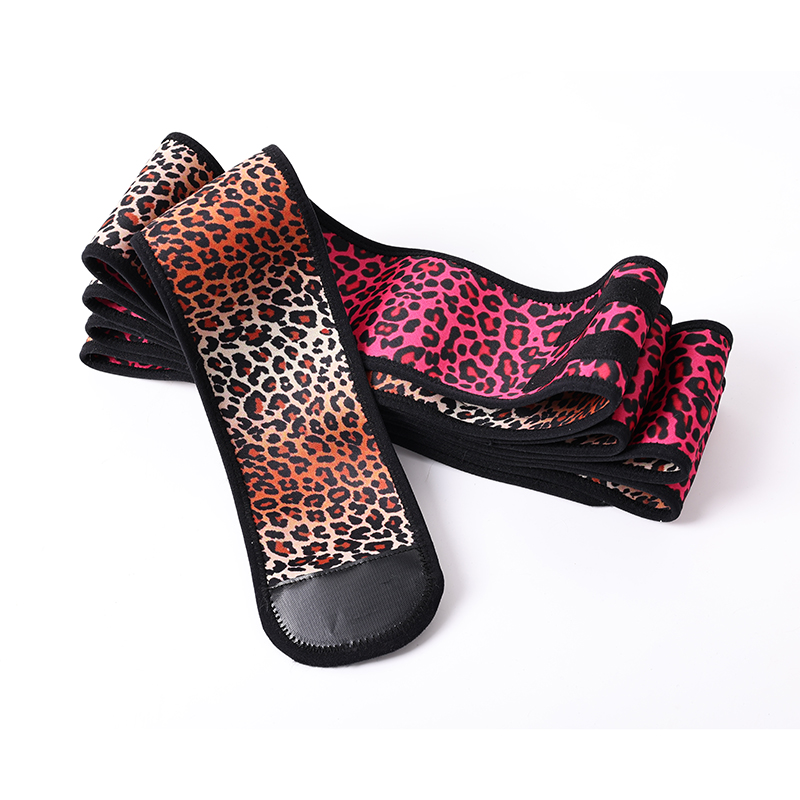Custom Logo High Compression Reversible Leopard Waist Band 4 Meters Tummy Control Slimming Waist Wrap Shaper