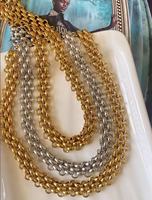 Nouveauté : Ensemble collier ras-du-cou cubain en strass, chaîne dorée à maillons tendance, style punk rappeur, bijoux en alliage de zinc pour soirée