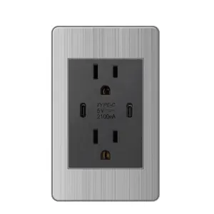 Usb type c 2 charging plug ports home American power wall switches and usb c socket