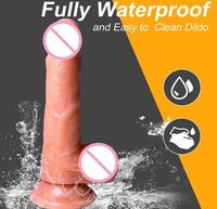 Dildo réaliste de 8,2 pouces pour femmes, avec fonction de pulvérisation, pour point G et usage anal, avec poire à lavement, jouet sexuel féminin, dildo éjaculateur avec ventouse