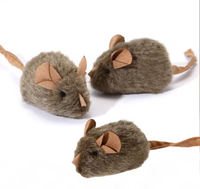 Jouet interactif pour chat : Souris en peluche à remonter, réaliste et sonore, jouet de simulation pour animaux de compagnie