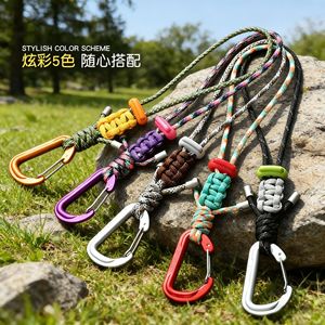 คาราบิเนอร์อลูมิเนียมอัลลอยด์สำหรับเดินป่า รับน้ำหนักได้ 8 กก. พวงกุญแจสำหรับตั้งแคมป์กลางแจ้ง สไตล์เรขาคณิต อุปกรณ์เสริมสำหรับกระเป๋าเป้ - Product Image 3