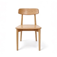 Chaise de salle à manger en bois massif naturel, style nordique simple, dossier en plateau, mobilier minimaliste pour la maison et les restaurants