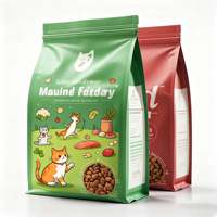 Vente en gros d'usine OEM ODM sac de nourriture à fond plat emballage de nourriture pour animaux de compagnie chat chien emballage en plastique anti-odeur pochette de nourriture pour animaux de compagnie