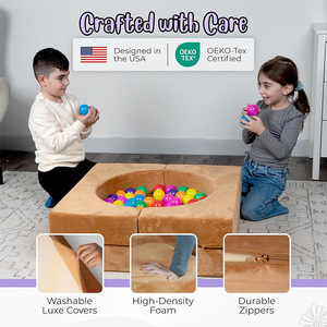 Canapé modulaire pour enfants en blocs de construction, 55 pouces, mobilier de jeu souple pour la maison, avec rembourrage en mousse haute élasticité - Product Image 3