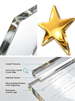 Trophée étoile personnalisé avec logo, à graver, en verre cristal doré, argenté, bronze, avec trophée étoile en métal et verre, récompenses pour souvenirs