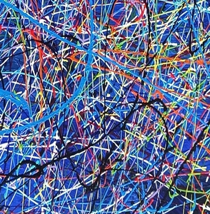 Dipinto Astratto Colorato Stile Jackson Pollock Grande Arte Murale all'Ingrosso Pittura a Olio per Decorazione Casa e Ufficio - Product Image 3