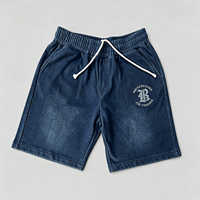 Shorts Homme Vintage Délavé Effet Usé Broderie Gothique Taille Élastique Streetwear Coupe Ample Été Vente en Gros