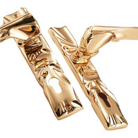 Tout cuivre silencieux Villa chambre à coucher serrure de porte intérieure universelle créative irrégulière luxe or français poignée de porte serrure