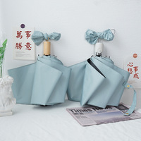 Parapluie entièrement automatique à trois plis, poignée en plastique, double usage pour les jours ensoleillés et pluvieux, protection UV, impressions personnalisables pour femmes