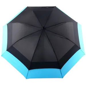 Çift katmanlı ekstra büyük boy Golf şemsiyesi ağır büyük uzun otomatik açık rüzgar geçirmez su geçirmez sopa yağmur Golf şemsiyesi s