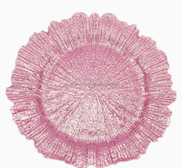 Assiette de présentation réutilisable en plastique de luxe faite à la main avec bord gaufré, fournitures personnalisées pour fêtes, mariages, Noël, la Saint-Valentin, Pâques