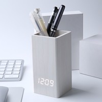 Stifthalter Japanische Nixie-Röhren-Deko Hölzerne Elektronische Wecker Tischuhren USB-Betrieb Modernes Design für Büro Schlafzimmer Wohnzimmer