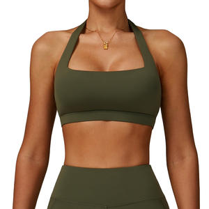 Sujetador deportivo Disko Sport para mujer, tipo halter, espalda abierta, alta intensidad, transpirable, que absorbe el sudor, sin costuras, 3091 - Product Image 2