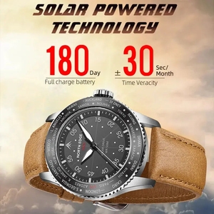 Montre à quartz solaire NORTH EDGE MACH 2026 pour homme, étanche 50M, montre de sport pour pilote, lumineuse, respectueuse de l'environnement - Product Image 2