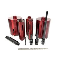11 pièces fendues 38 ~ 127mm diamant Kit de forage à sec avec SDS Plus, adaptateur hexagonal jeu de forets à noyau humide dans un étui