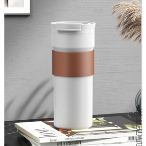 400ml Office Cup Reusable Double Wall Stainless Steel Tritan Vacuum Mug Non-Slip Case Keeps <b>Drinks</b> <b>Hot</b>/Cold 24hrs Eco-Friendly - Product Image 3