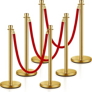 Palo delimitatore in acciaio inossidabile con corda rossa/nera per tapparelle e controllo del traffico, ideale per fiere, banche e aeroporti - Product Image 2