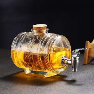 Nhà Máy Bán Hàng Trực Tiếp 2L 6L 10L Rõ Ràng Glass Uống Xô Xô Rượu Vang Xô Nước Trái Cây Tank Với Vòi Nước - Product Image 4