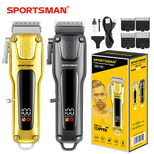Cortadora de Pelo Profesional SPORTSMAN de Acero Inoxidable, <span class=keywords><strong>Afeitadora</strong></span> Eléctrica con Pantalla en Inglés, Longitudes de Corte Ajustables, 1500mAh, Uso Doméstico - Product Image 1