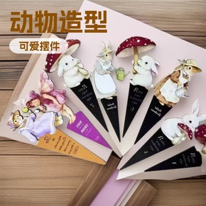 Colorful Rabbit Wooden Garden Ornament Set 7 Pieces Easter Decoration For Kids Room Decor - Product Image 5