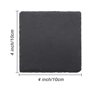 Customized Logo Black Slate Stone <b>Coasters</b> With Engraving Brand Custom Square Stone Cup <b>Coaster</b> <b>for</b> <b>Drink</b> Bar Kitchen - Product Image 6