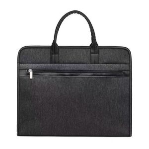 Sac à main pour ordinateur portable de haute qualité pour hommes et femmes, en tissu Oxford, portable, à double fermeture éclair, avec logo personnalisé, sac messager traditionnel pour le bureau. - Product Image 1