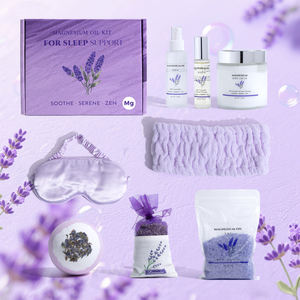 Kit de Soins Corporels au Magnésium pour le Sommeil avec Spray au Magnésium à la Lavande, Sel de Bain et Crème – Kit de Relaxation pour un Sommeil Réparateur - Product Image 3