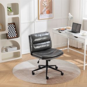 Fauteuil de bureau Db Lift Chair en cuir véritable, hauteur réglable, pivotant, design contemporain, base en métal - Product Image 3