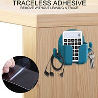 Support mural minimaliste en plastique pour téléphone portable avec rangement et chargeur – Jaune/Vert foncé – Chambre/Salon