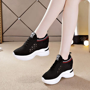 <span class=keywords><strong>Sneakers</strong></span> Casual con Tacco Alto e Suola Spessa, Scarpe <span class=keywords><strong>Bianche</strong></span> Traspiranti in Mesh per <span class=keywords><strong>Donna</strong></span>, Calzature Femminili con Rialzo Interno - Product Image 4