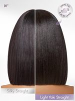Peluca Bob Recta de 10 Pulgadas con Flequillo, Estilo Yaki Ligero, Realista, Negra, Lista para Usar, Corte Recto, Sin Pegamento