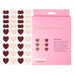 Patchs anti-acné pour le <span class=keywords><strong>visage</strong></span> à motif de cœur de dessin animé, infusés à l'acide salicylique, pour les imperfections et les boutons - Product Image 1