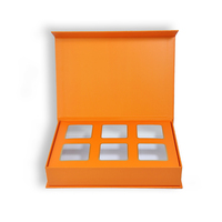 Logo de conception personnalisée professionnelle imprimé bas quantité minimale de commande fabricant Orange mat marquage à chaud doublure boîte-cadeau magnétique pour cadeau