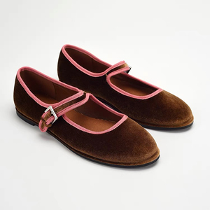<span class=keywords><strong>Scarpe</strong></span> Mary Jane in <span class=keywords><strong>Velluto</strong></span> con Fibbia per <span class=keywords><strong>Donna</strong></span>, Nuovo Stile Casual Elegante con Punta Tonda e Tomaia Bassa, Colori Personalizzabili - Product Image 5