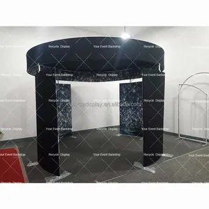 Custom Portable Backdrop Tradeshow Exhibition 360 Photo Booth Enclosure Photo Booth Enclosure With Led Lights