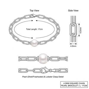Elegante Pulsera de Perlas de Agua Dulce en Oro Sólido de 9K/14K/18K, Cadena de Eslabones Minimalista para Joyería de Lujo Diaria - Product Image 2