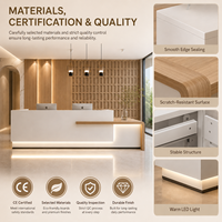 Bureau de réception moderne en bois massif sur mesure pour hôtel, clinique, bureau, éclairage LED, fabrication OEM ODM, marque Qianyang, modèle QY05