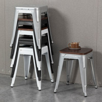 Tabouret de bar moderne et minimaliste en fer forgé et bois massif avec dossier, personnalisable, pour usage commercial, chaise haute pour comptoir de caisse à domicile