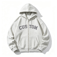 Sweat à capuche zippé en coton épais, coupe oversize, effet vieilli, avec poche kangourou, chaud et de qualité supérieure, pour la mode