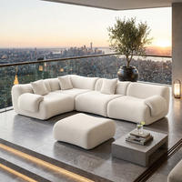 Luxuriöses Modernes Weißes Wolken-Design Konvertierbares Chenille Modulares Ecksofa 2/3-Sitzer Geschwungene Lounge Tiefe Sitzfläche Wohnzimmermöbel