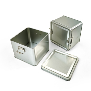 JYB Boîte carrée en métal robuste avec clip de verrouillage, idéale pour le stockage des aliments, du thé, du café ou des emballages cadeaux - Product Image 1