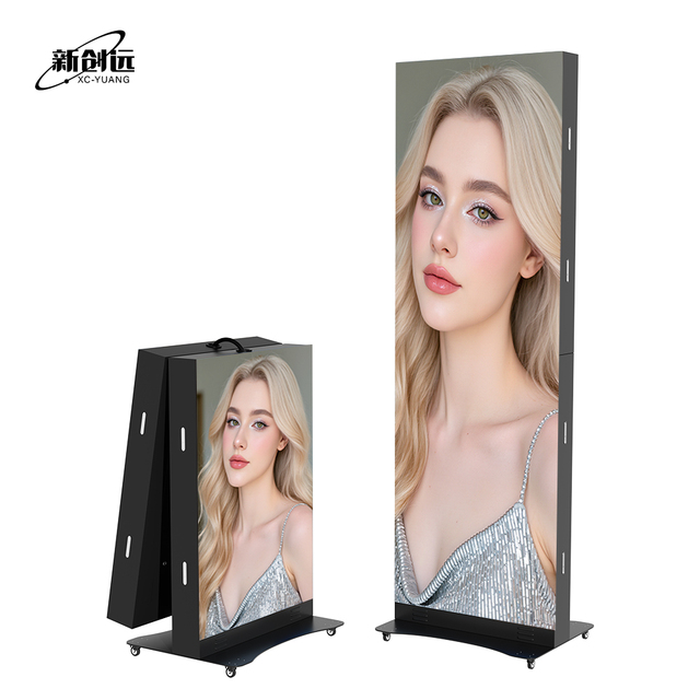P3.0 LED Poster Display Screen Outdoor Waterproof 5000cd Brightness Battery Version Best-selling Foldable Floor-Standing Wifi