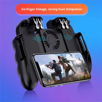 Manette de jeu sans fil H9 à six doigts avec gâchettes de tir, ventilateur de refroidissement, joystick en ABS, logo personnalisé pour Free Fire